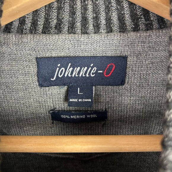 Johnnie O Merino Wool Black Sweater Henley Men's Large Pullover Casual Tech 100% - Picture 6 of 7